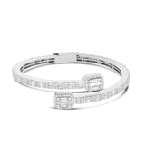 Unisex Baguette Diamond Bangle - Shyne Jewelers White Gold Shyne Jewelers