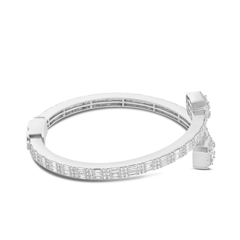 Unisex Baguette Diamond Bangle - Shyne Jewelers White Gold Shyne Jewelers