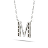 White Gold Baguette Diamond Initial Necklace - Shyne Jewelers 165-00246 Shyne Jewelers