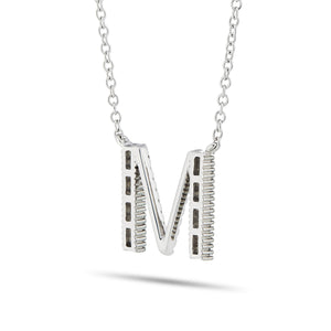 White Gold Baguette Diamond Initial Necklace - Shyne Jewelers 165-00246 Shyne Jewelers