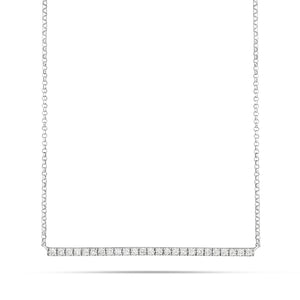 White Gold Diamond Bar Necklace - Shyne Jewelers Shyne Jewelers