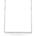 White Gold Diamond Bar Necklace - Shyne Jewelers Shyne Jewelers