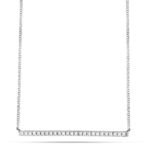 White Gold Diamond Bar Necklace - Shyne Jewelers Shyne Jewelers