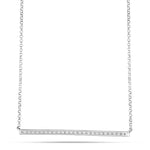 White Gold Diamond Bar Necklace - Shyne Jewelers Shyne Jewelers