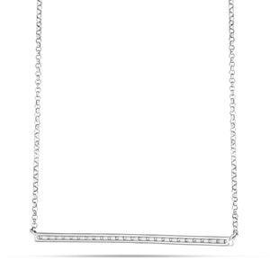 White Gold Diamond Bar Necklace - Shyne Jewelers Shyne Jewelers