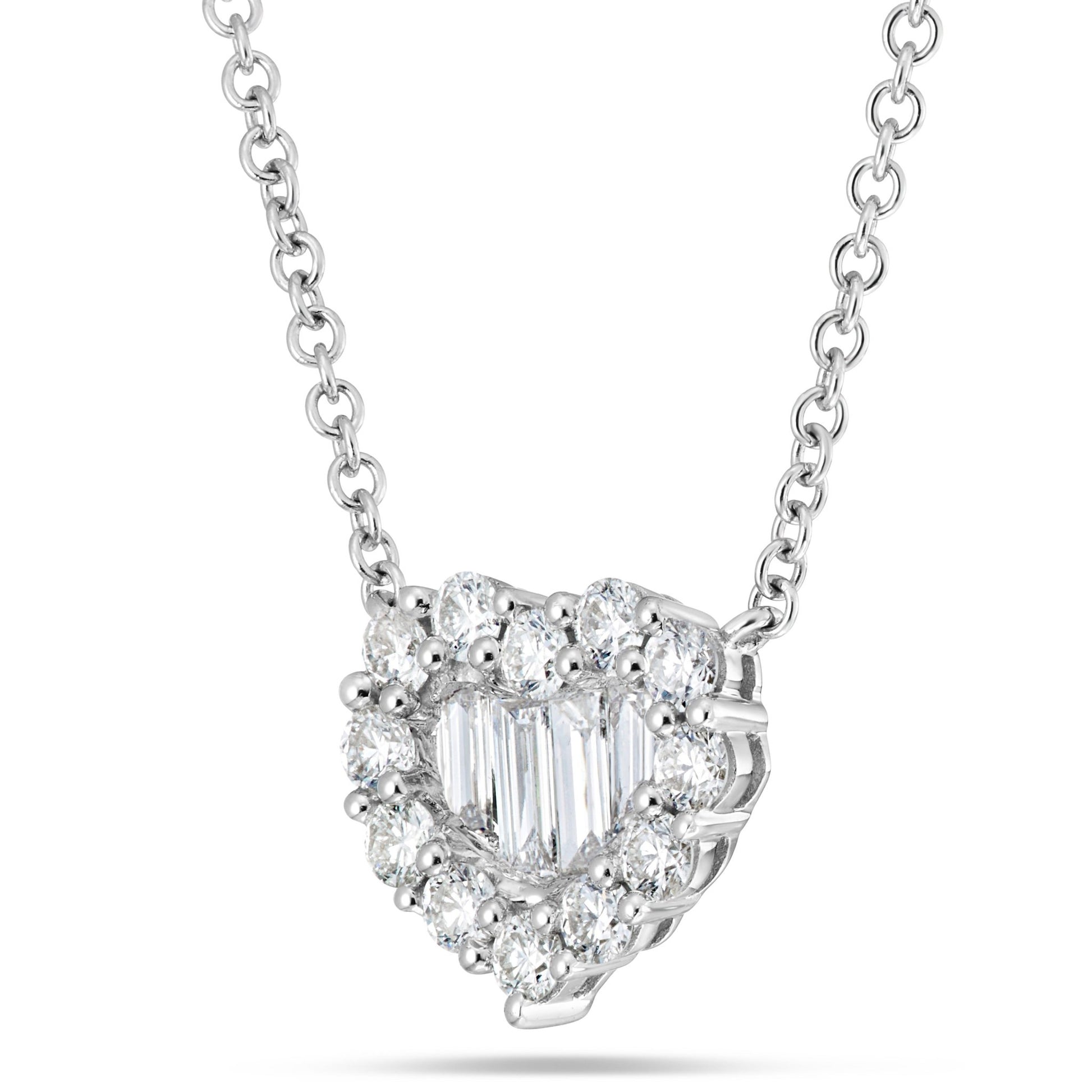 White Gold Diamond Heart Cluster Necklace - Shyne Jewelers L1218849 Shyne Jewelers