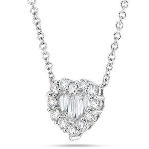 White Gold Diamond Heart Cluster Necklace - Shyne Jewelers L1218849 Shyne Jewelers