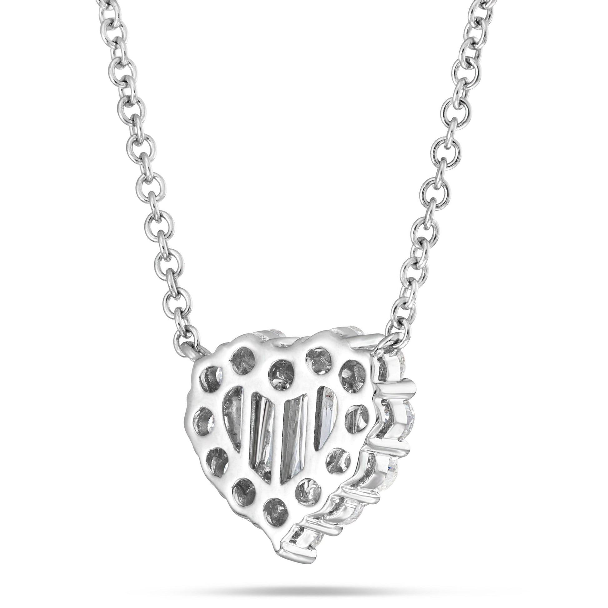 White Gold Diamond Heart Cluster Necklace - Shyne Jewelers L1218849 Shyne Jewelers