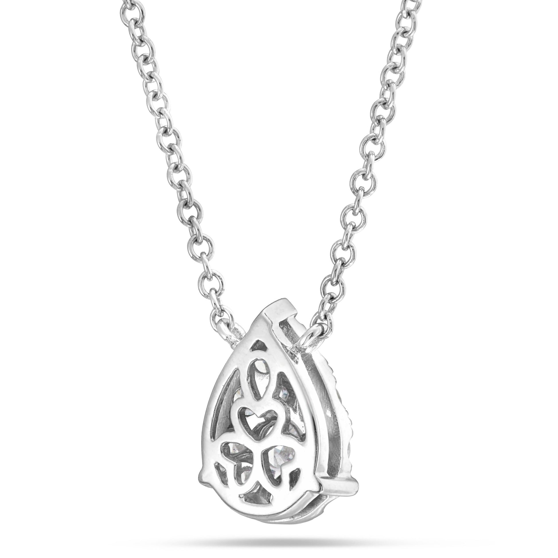 White Gold Diamond Tear Drop Necklace, Large - Shyne Jewelers Shyne Jewelers