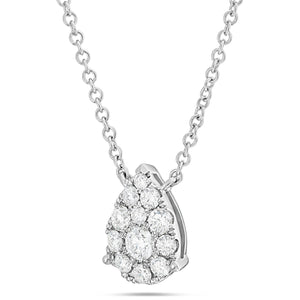 White Gold Diamond Tear Drop Necklace, Large - Shyne Jewelers Shyne Jewelers