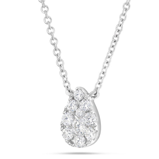 White Gold Diamond Tear Drop Necklace, Small - Shyne Jewelers Shyne Jewelers