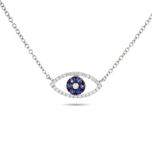White Gold Evil Eye Diamond Necklace - Shyne Jewelers 165-00258 Shyne Jewelers