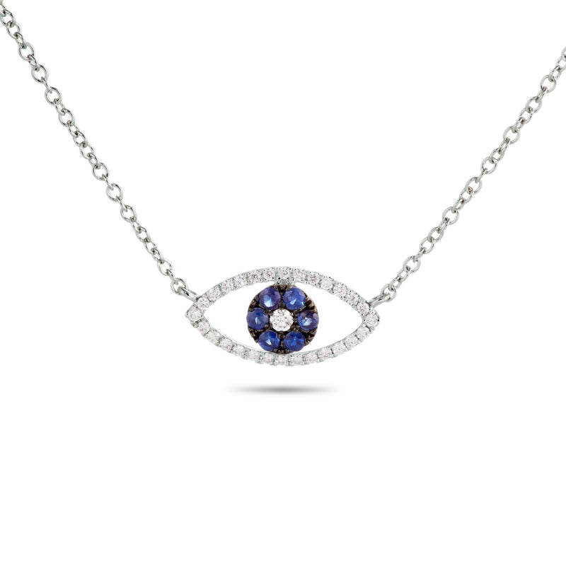 White Gold Evil Eye Diamond Necklace - Shyne Jewelers 165-00258 Shyne Jewelers
