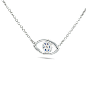 White Gold Evil Eye Diamond Necklace - Shyne Jewelers 165-00258 Shyne Jewelers