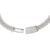 White Gold Prong set Diamond Cuban Chain, 10 mm - Shyne Jewelers Shyne Jewelers