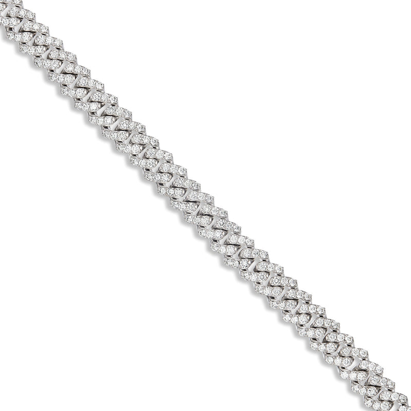 White Gold Prong set Diamond Cuban Chain, 10.5mm - Shyne Jewelers Shyne Jewelers