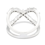 Women's Diamond X Ring - Shyne Jewelers White Gold 4 Shyne Jewelers