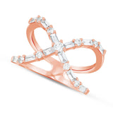 Women's Diamond X Ring - Shyne Jewelers Rose Gold 4 Shyne Jewelers