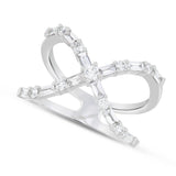 Women's Diamond X Ring - Shyne Jewelers White Gold 4 Shyne Jewelers