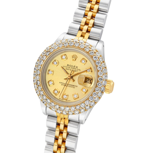 Women's Rolex DateJust 26mm with Diamond bezel - Shyne Jewelers Rolex