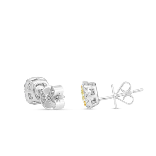 Yellow Diamond Halo Studs - Shyne Jewelers Shyne Jewelers
