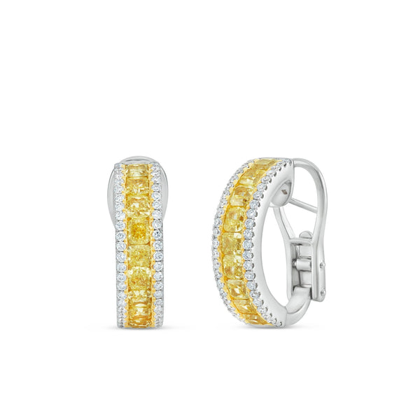 Yellow Diamond Huggy Earrings - Shyne Jewelers Shyne Jewelers